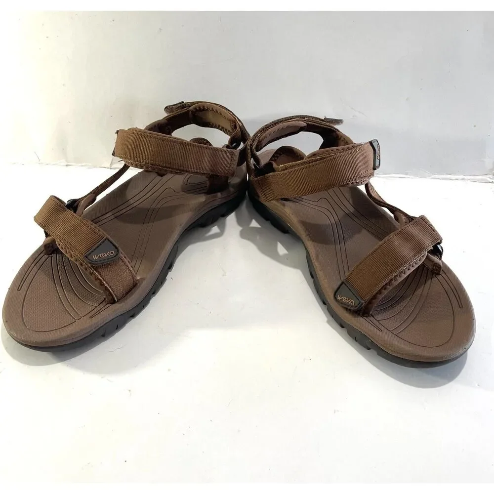 Weka comfort sandals hiking summer outdoor sports strappy brown waterproof men 9